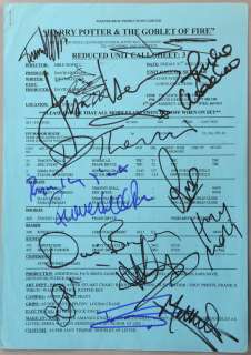 Harry Potter and the Goblet of Fire (2005) Production used call sheet signed by… | Ewbank’s