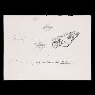 JAMES BOND: THE SPY WHO LOVED ME (1977) - Lot 212 - Ken Adam Signed Production Design Sketches of Liparus Linear Induction Craft