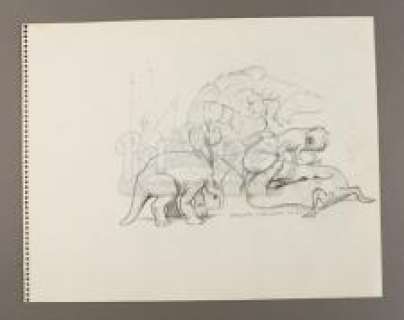 Star Wars: Episode IV | A NEW HOPE - Hand-Drawn Holochess Kintan strider and K’lor’slug Character Sketches by Phil Tippett | Propstore