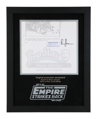 Star Wars: the Empire Strikes Back | Brian Johnson-Autographed Production-Used Storyboard - Speeder Exploding | Propstore (Buy Now)