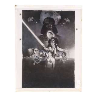 Star Wars: Return of the Jedi (1983) | Hand-Embellished Kazu Sano Style Final Production Artwork for Newspaper Ad Slick | Propstore