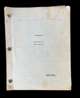 Warlords horror movie scream play script third draft 1980 | Los Angeles Estate Auction