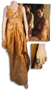 Custom Orange Silk Gown & Rings Worn Onscreen in ’’Spartacus’’ by Mia Pistoria | Nate Sanders