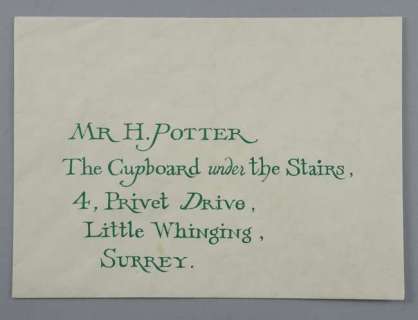 Harry Potter and the Philosopher’s Stone (2001) production made sealed unopened envelope addressed… | Ewbank’s