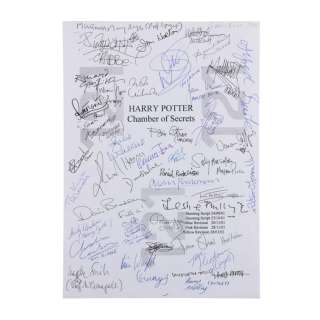 Harry Potter And the Chamber of Secrets (2002) | Daniel Radcliffe, Rupert Grint, Alan Rickman and Cast-Autographed Script Page | Propstore
