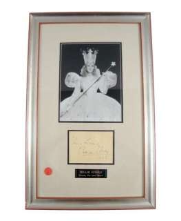 Lot 30 - Wizard Of Oz Glenda The Good Witch (Billie Burke) Autographed Display