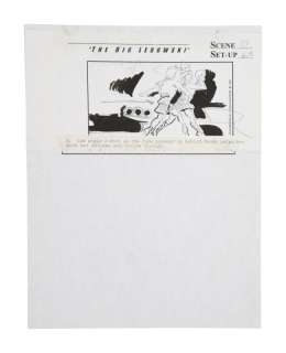 Lot 645 - The Big Lebowski | One Page, Scene 57 / Set-Up 6A | "Drug Hallucination Scene" Original Storyboard