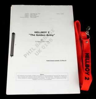 Hellboy II: The Golden Army (2008) Original script by Guillermo Del Toro from 2007 with a lanyard… | Ewbank’s