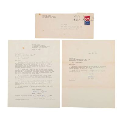 David Lynch - Lot #35 - Signed Letter to Jack Walsh Regarding “Eraserhead”