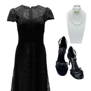 Terri White Heather Graham Screen Worn Dress, Earrings, Necklace, Bracelet & Open-Toe, High Heel Shoes Ch 3 Sc 1113 | VIP Fan Auctions