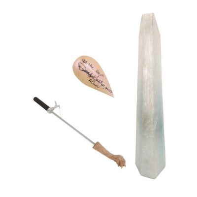 NEVERENDING STORY FRANCHISE - Lot #868 : Noah Hathaway-Autographed Falkor Scale, Ice Palace Crystal and Unlucky the Rabbit Animatronic Arm