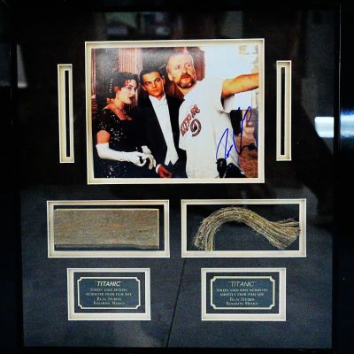 Lot 118 - Titanic (1997) Original Wood Decking, Rope, Signed Photo | GWS Auctions