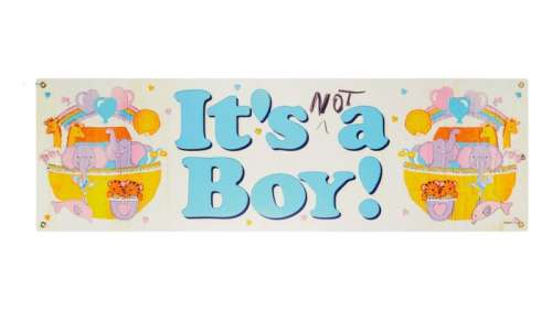Lot 108 - Friends | "It‘s Not a Boy" Banner Prop Studio Made Reproduction (E)