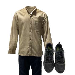 Lot #37: Beau is Afraid Beau Wassermann Joaquin Phoenix Screen Worn Button-Up Shirt, Pants & Sneakers Ch 7 Sc 92