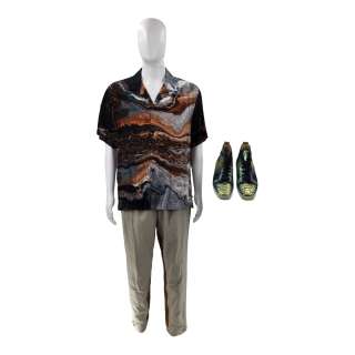 Heels Wild Bill Hancock Chris Bauer Screen Worn Fishscale Sneakers, Chino Joggers & Marble Shirt Ch 2 Sc 12 Ep 205 | VIP Fan Auctions
