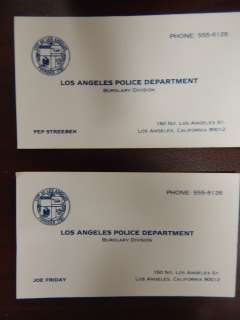 Prop Business Cards Screen Used Dragnet | Piece of the Past