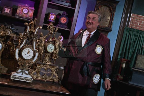 Batman (TV) - Adam West (Batman) autographed Clock King (Walter Slezak) patch - The Clock King‘s Crazy Crimes