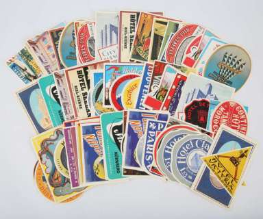 Lot 341 - Prop Luggage labels from production (unused), used in productions such as The Talented Mr. Ripley.