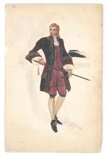 A Leslie Howard costume design sketch from "The Scarlet Pimpernal" | Bonhams