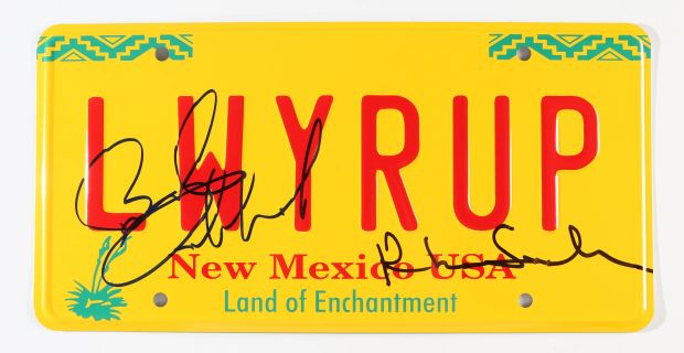 Bob Odenkirk as Saul Goodman & Rhea Seehorn as Kim Wexler in Better Call Saul Signed Prop Replica License Plate | SWAU