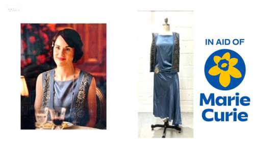 DOWNTON ABBEY original costume. A blue evening dress worn by Michelle Dockery as Lady Mary in the… | Ewbank’s