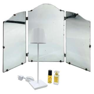 Materialists Lucy (Dakota Johnson) Screen Used Tri-Fold Mirror, Lamp & (2) Perfumes | VIP Fan Auctions