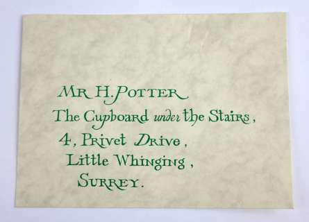 Harry Potter and the Philosopher’s Stone (2001) production made sealed unopened Hogwarts Invitation | Ewbank’s