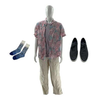 MERV Jack Screen Worn Sneakers, Pants, T-Shirt, Hawaiian Shirt & Socks Ch 3 Sc 86 | VIP Fan Auctions