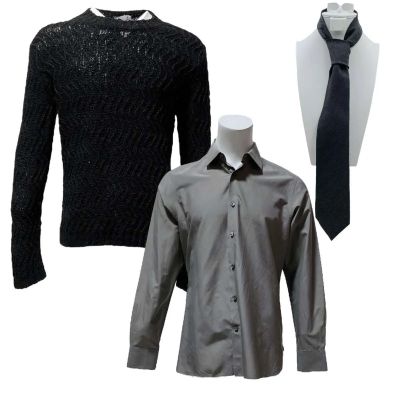 Power Book IV Force Vic Flynn (Shane Harper) Screen Worn Shirt, Necklace & Salvatore Ferragamo Sweater Ch 1 Sc 5-27 Ep 104, 108 | VIP Fan Auctions