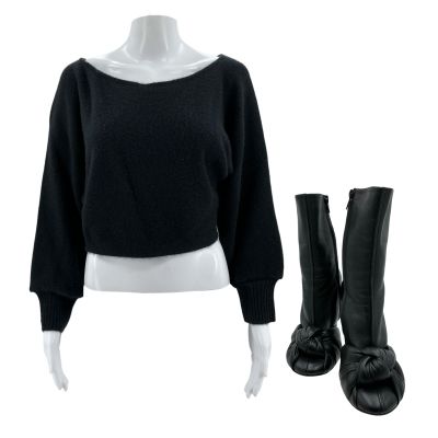 Lot 6: Relationship Goals Treese Moore Screen Worn Sweater & Giambatista Valli Boots Ch 9, 15 Sc Multiple | VIP Fan Auctions