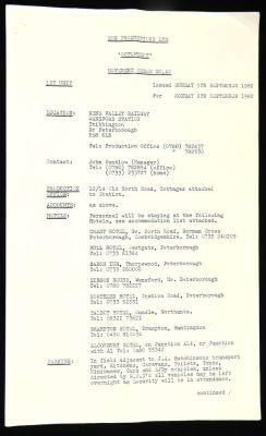 James Bond Octopussy Movement Order No. 40 dated September 1982 and two maps (4 pages) | Ewbank’s