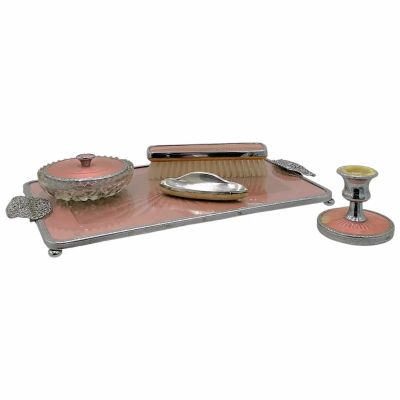 Lot 63: Wuthering Heights Cathy (Margot Robbie) Screen Used Tray, Candle Holder, Jewelry Dish, Nail Buffer & Hair Brush | VIP Fan Auctions