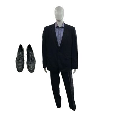 Tom Clancy’s Jack Ryan Ghost War Jack Ryan Screen Worn Stunt Double 2 Piece Suit, Button-Up Shirt & Dress Shoes Ch 3 Sc 44 Stage 2 | VIP Fan Auctions