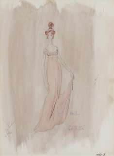 Lot 521 - Cecil Beaton signed costume sketch of Barbra Streisand from On a Clear Day You Can See Forever.