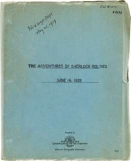 The Adventures of Sherlock Holmes (TCF, 1939), Final Script. | Heritage