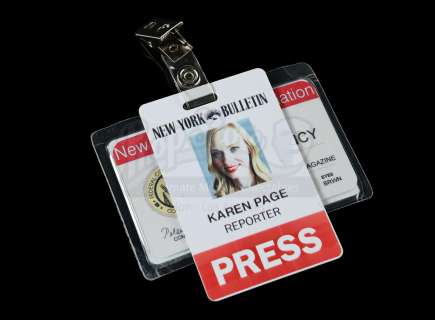 Marvel‘s Daredevil - Lot 368 - Karen Page‘s New York Bulletin Press Badge and News Agency Identification