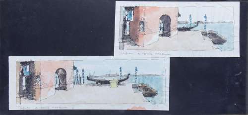 Indiana Jones and the Last Crusade: Four pre-production concept set designs, 1989, all ’Venice, Italy’ scenes related, 3 | Bonhams