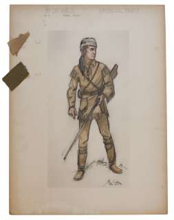 Oscar Winning Costume Designer, Gile Steele Original Sketch of Spencer Tracy From the 1940 Film ’’Northwest Passage’’ | Nate Sanders