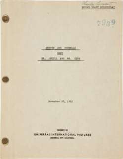 Charles Lamont’s Abbot and Costello Meet Dr. Jekyll and Mr. Hyde Script.... | Heritage