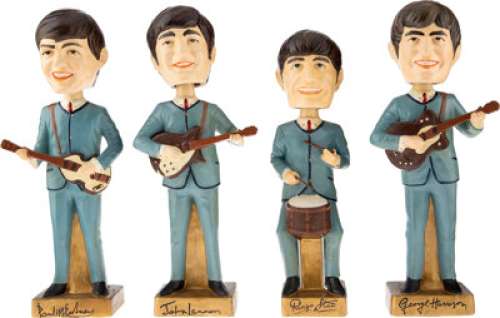 The Beatles - Large 15" Set of Car Mascot Limited Promotional Bobbin’ Head Figures (USA, 1964). | Heritage