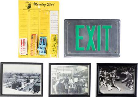 Group of Peach Pit Diner Set Dressing Items from Beverly Hills 90210 (FOX TV, 1990-2000).