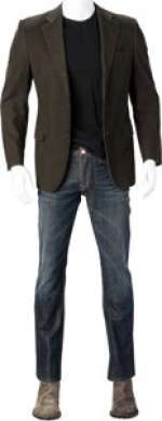 David Duchovny "Hank Moody" Corduroy Blazer, James Perse T-Shirt, Blue Jeans, and Suede Chelsea Boots from Cali...