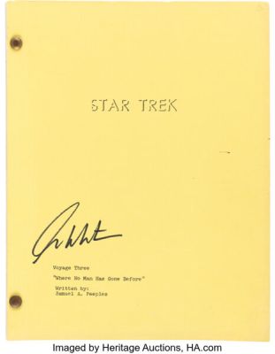 Star Trek: The Original Series (Paramount TV, 1966-1969), Second Draft Screenplay from Episode "Where No Man Has Gone Before" Signed by William Shatner. (Total: 2 Items)