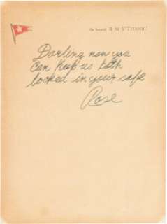 Titanic (TCF, 1997), Kate Winslet "Rose Dewitt Bukater" Letter.