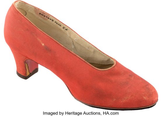 The Wizard of Oz (MGM, 1939), Judy Garland "Rehearsal Slipper" from the Michael Shaw Collection.