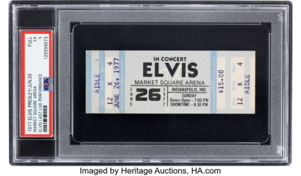 Elvis Presley PSA Fully-Authenticated Unused Concert Ticket from His Final Performance (1977). | Heritage