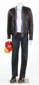Lot 1097 - Shia LaBeouf’s hero leather jacket, hoodie and jeans from Transformers: Revenge of the Fallen