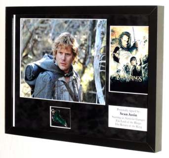 Lord of the Rings - Sean Astin (Samwise Gamgee) Framed with movie prop Leaf of Lórien, signed + COA & Photo signing | Catawiki