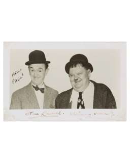 Laurel and Hardy Autographed Photo | Planet Hollywood Vault