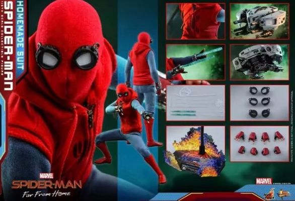 Spider-Man - Hot Toys - - Movie prop Figurine Hot Toys MMS414 - Marvel Comics - Spider-Man : Homecoming - Spider-Man Homemade Suit | Catawiki
